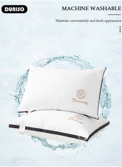 DUNISO 2PCS Sleeping Pillow Washable Soybean Fiber Neck Support Pillow Bed Pillows with Polyester Fiber Cover, Ergonomic Pillow for Neck Head and Shoulder Pain Relief,Soft and Breathable  - Image 5