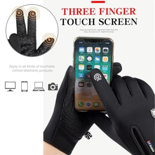 HHADEK Winter Gloves for Bike Riding - Warm Thermal Gloves for Men and Women - Windproof and Water Splash-Proof - Adjustable Size and Non-Slip Design - Multipurpose Gloves and Gifts (L) - Image 2