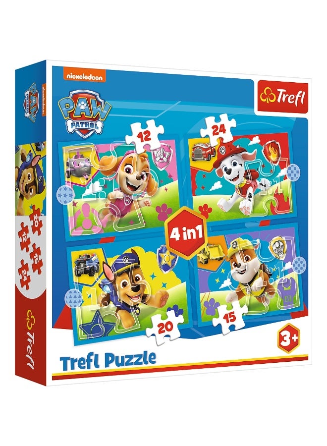 Trefl - Paw Patrol Running Pupies 4 in 1 Puzzle (12+15+20+24) Pieces - - Image 3