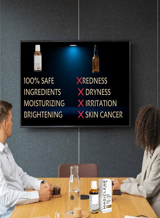 MAGICLEAR سيروم جل كريم لإزالة البقع الداكنة الفاخرة السويسرية للوجه والجسم - علاج التصبغات الشمسية والبنية وحب الشباب والنمش - مصحح الميلasma - علاج مضاد للشيخوخة - فيتامين C + نياسيناميد - أفضل علامة تجارية عضوية Magiclear - Image 4