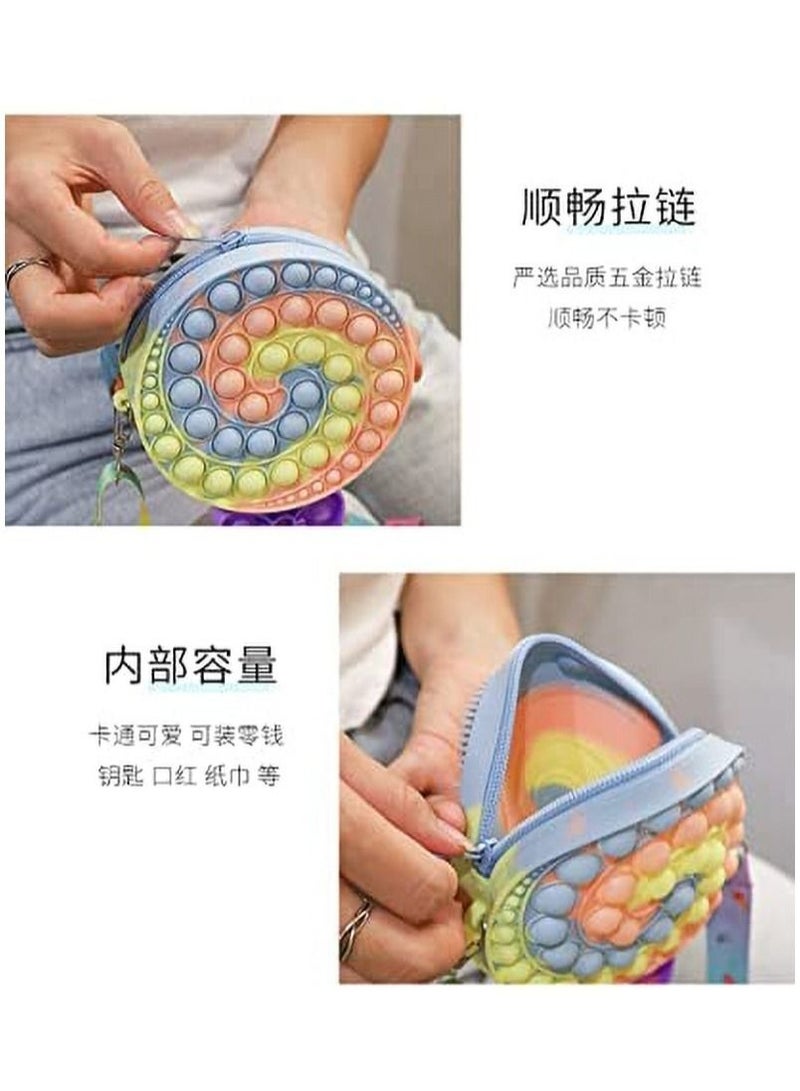 Pop Fidget Toys It Rainbow Shoulder Bag Pop Fidget Toys It Purse Popper Push Bubble Fidget Sensory Stress Release Toys for Kids School Supplies Bag