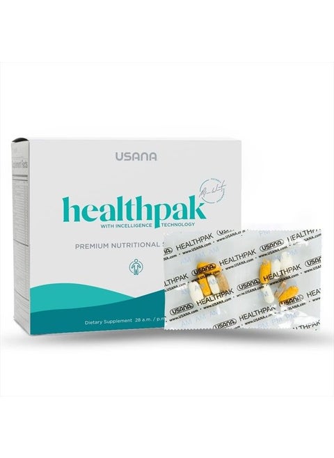 HealthPak بتقنية InCelligence والعناصر الغذائية الأساسية ومضادات الأكسدة لدعم صحة الجسم بالكامل* – عبوات يومية مريحة صباحًا ومساءً – 56 عبوة – إمداد لمدة 28 يومًا