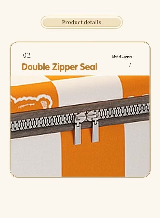 Large Capacity Storage Bag 180L – Foldable Clothes Organizer Storage Box with Durable Handle & Zipper, Waterproof Closet Organizer Bin for Clothes, Blankets, Bed Sheets, Pillows, Quilts & Toys – Foldable Fabric Storage Container for Bedroom, Wardrobe & Home Use (Orange) - Image 4