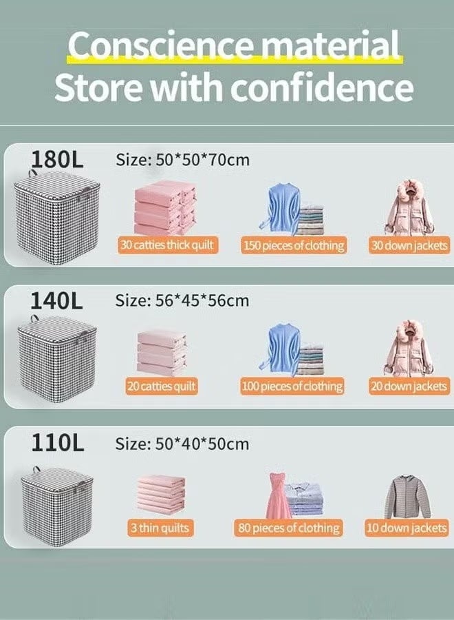 Large Capacity Storage Bag 180L – Foldable Clothes Organizer Storage Box with Durable Handle & Zipper, Waterproof Closet Organizer Bin for Clothes, Blankets, Bed Sheets, Pillows, Quilts & Toys – Foldable Fabric Storage Container for Bedroom, Wardrobe & Home Use (Orange) - Image 2