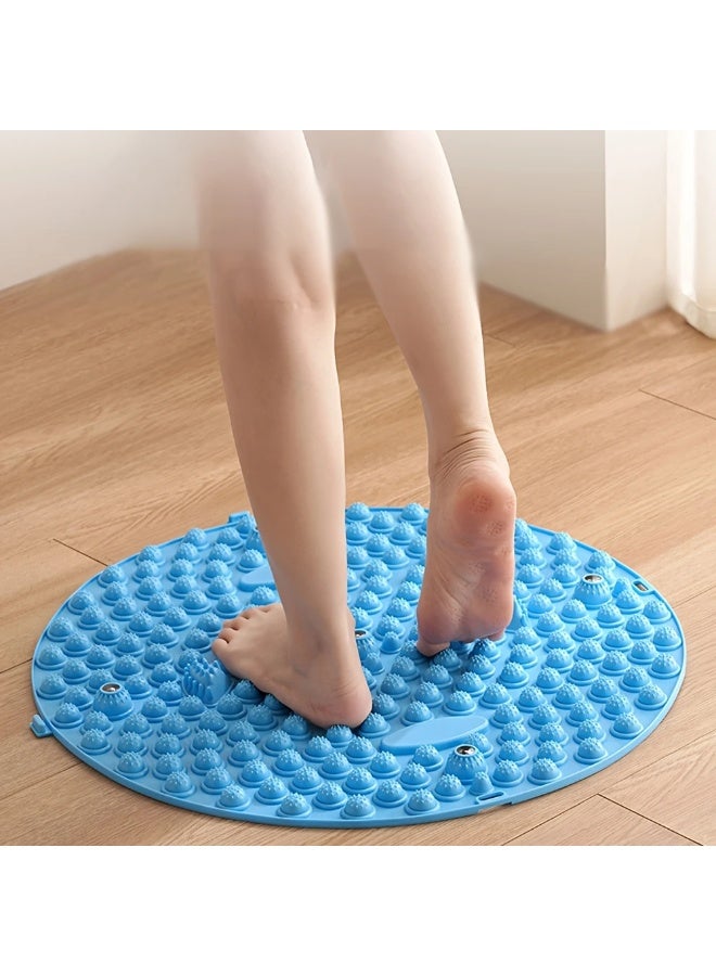 Goolsky [1pc Non-Slip Acupressure Mat] 1pc Blue Acupressure Exercise Mat, Non-Slip Durable Silicone and Polyester Workout Pad, for Home Fitness and Training, with Foot Massage for Blood Circulation, for Ideal Gift for Mother'S Day and Christmas, Without Battery - Image 1