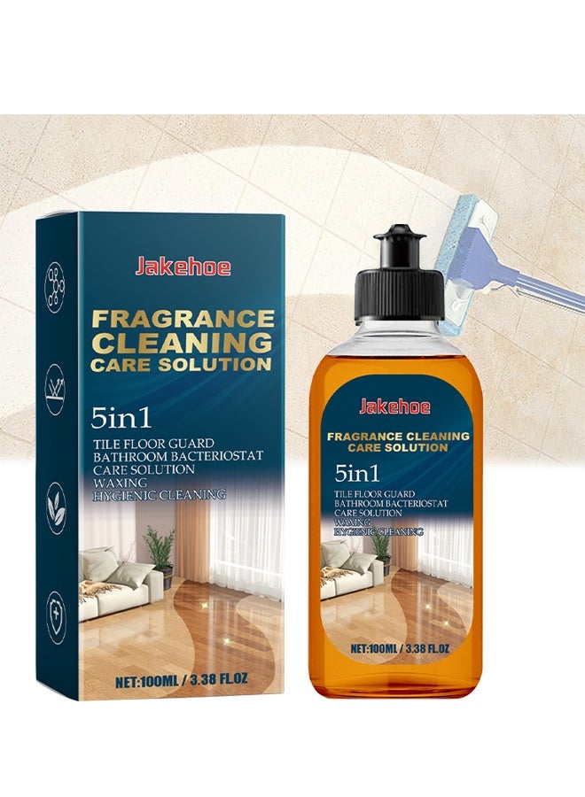 Jakehoe 5 in 1 Floor Cleaner, Fragrance Cleaning Care Solution, Ceramic Tile & Grout Cleaner, Multi-Surface Floor Cleaner Stain, Dual-Action Stain & Odor Remover For Hardwood Floors, Natural Shine For Mopping Home, Kitchen And Bathroom, 100G - Image 1