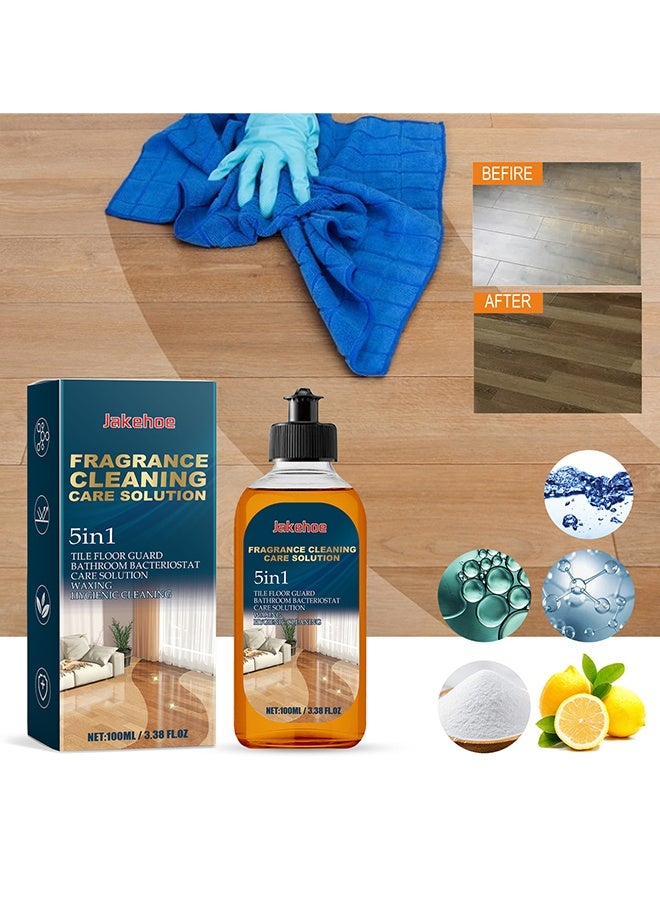 Jakehoe 5 in 1 Floor Cleaner, Fragrance Cleaning Care Solution, Ceramic Tile & Grout Cleaner, Multi-Surface Floor Cleaner Stain, Dual-Action Stain & Odor Remover For Hardwood Floors, Natural Shine For Mopping Home, Kitchen And Bathroom, 100G - Image 2