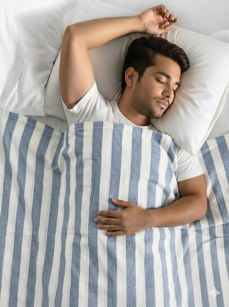 Arvore Bunkaar Ultra Soft Beautiful Bamboo Viscose Chadar | 3X Softer Than Cotton Chadar | Bamboo Cool All Seasons Blanket for Sleep, Travel | Size- 250cm X 150cm (Blue White) - Image 1