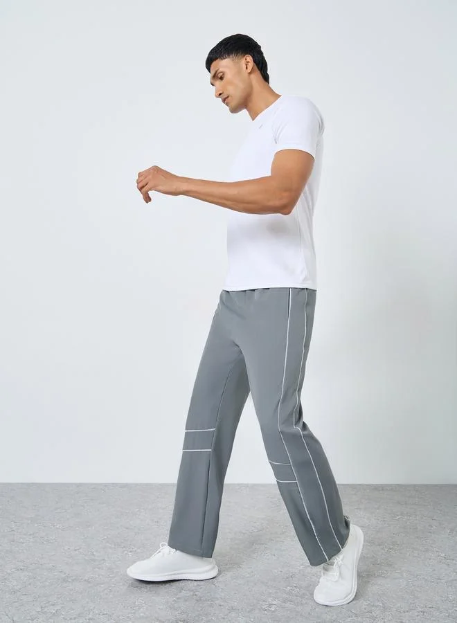 Styli Active Athleisure Track Pants with Piping Detail