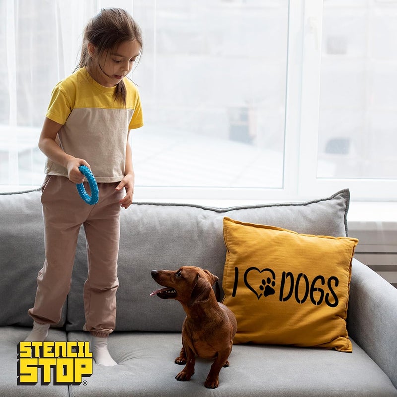 Stencil Stop Dog Lovers Stencil Set | Reusable Dog Paw Print Stencils for Painting on Wood, Walls, Fabric, Rocks & DIY Crafts | Durable 14 Mil Mylar Plastic | Multiple Sizes for Creative Projects - Image 4