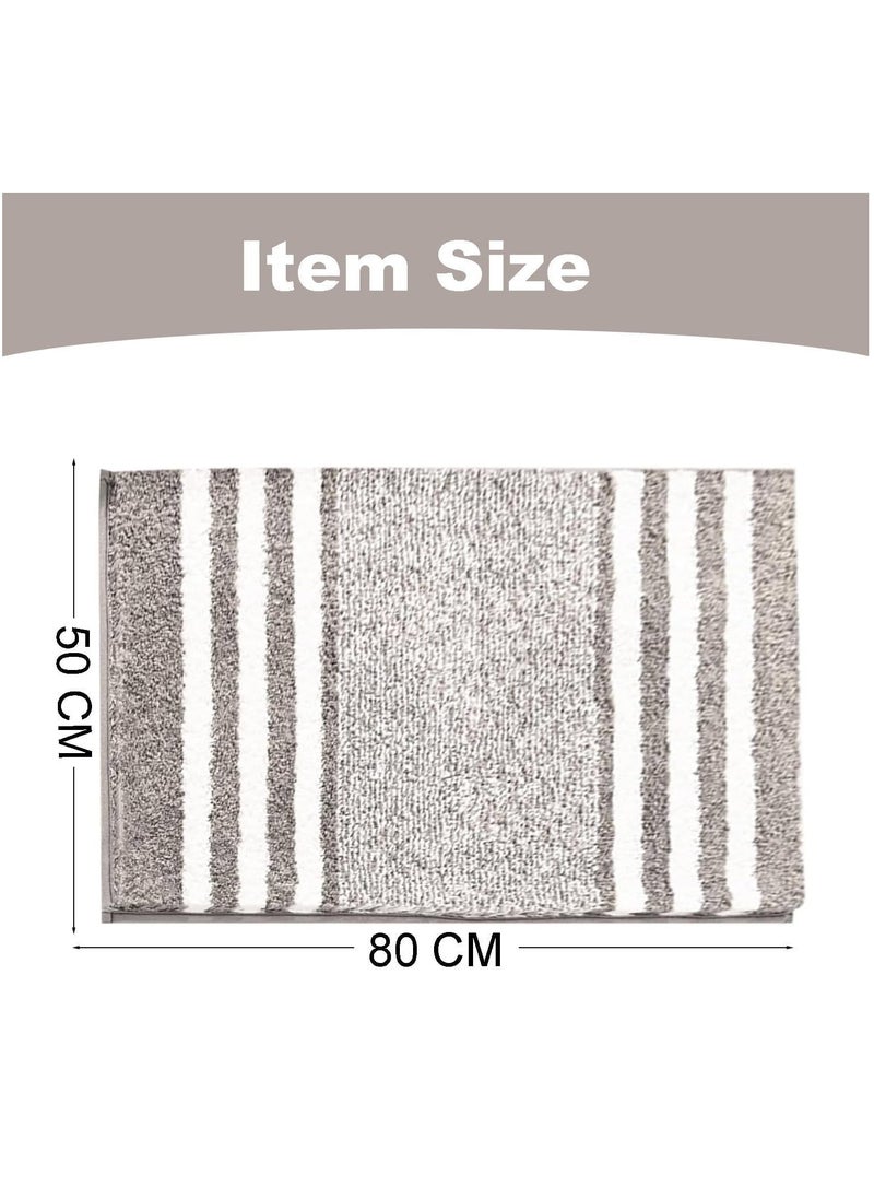 TYCOM Bathroom Rugs Bath Mat 50x80cm Non Slip Fluffy Soft Plush Microfiber Shower Carpet Rug Machine Washable Quick Dry Ultra Bath Mats for Tub Bathroom and Shower Grey.  - Image 2