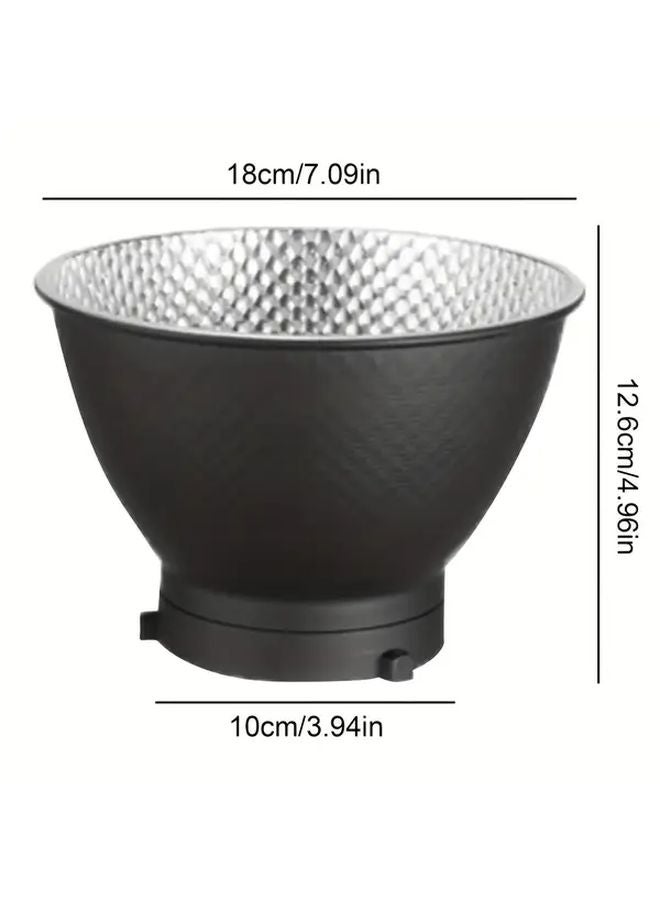 Black 7 Inch Standard Reflector Diffuser Lamp Shade Dish With Bowens Mount - Image 3