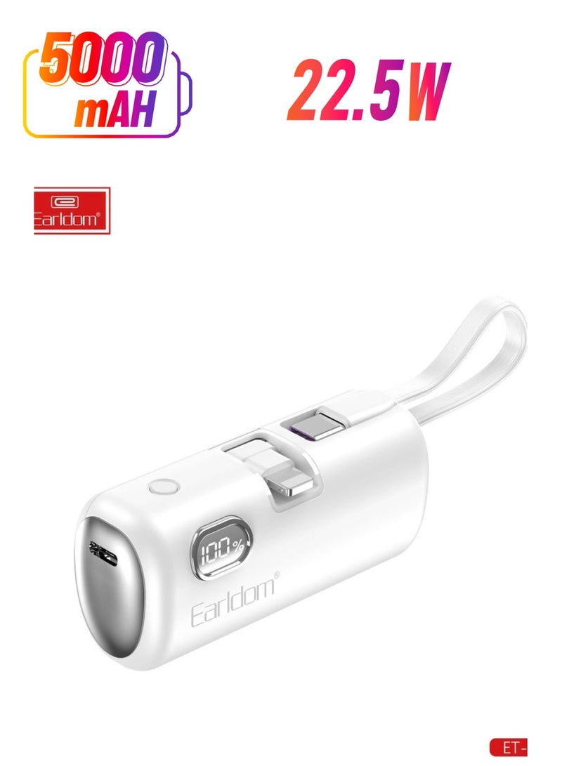 Earldom Mini 5000mAh Power Bank – 22.5W Fast Charging Portable PD41 Powerbank - Image 1