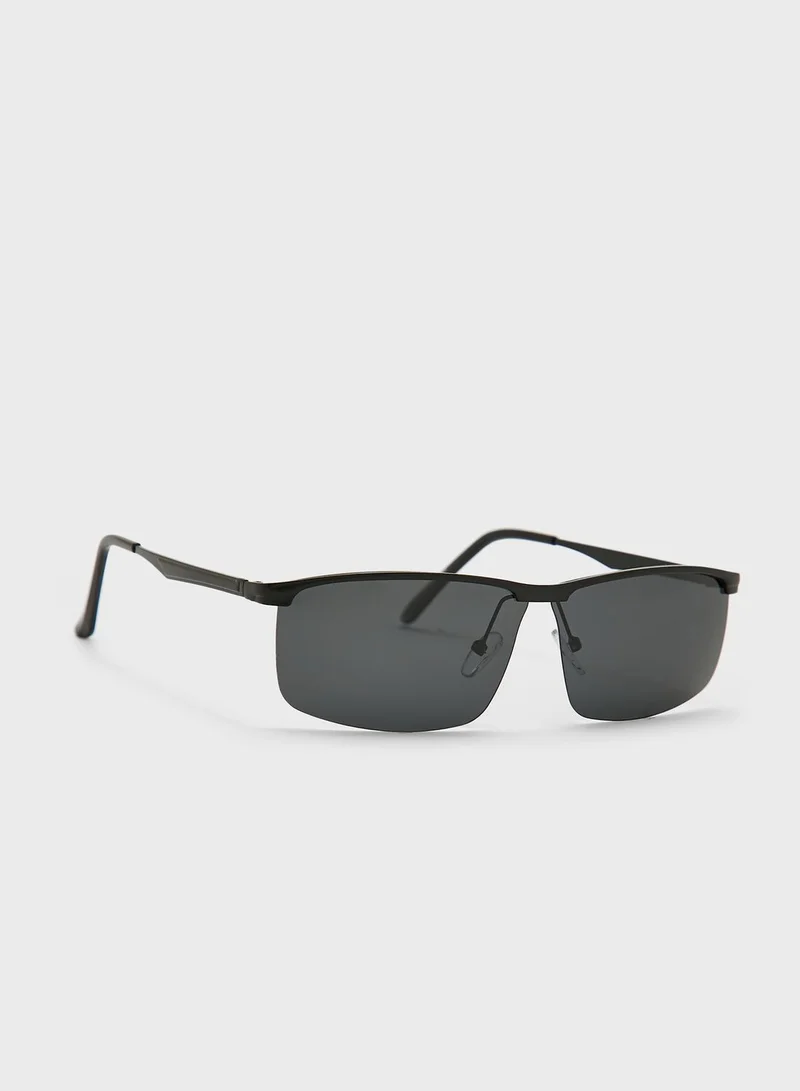 Robert Wood Polarized  Rectangular Lens Sunglasses