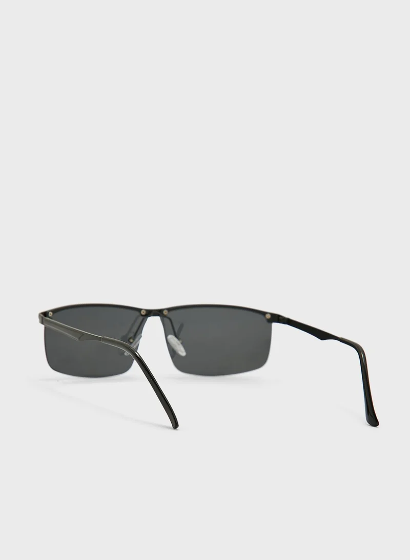 Robert Wood Polarized  Rectangular Lens Sunglasses