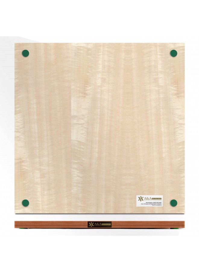 A&A 18.875" Professional Wooden Tournament Chess Board/Mahogany & Maple Inlaid /2.0" Squares w/Notation - Image 3