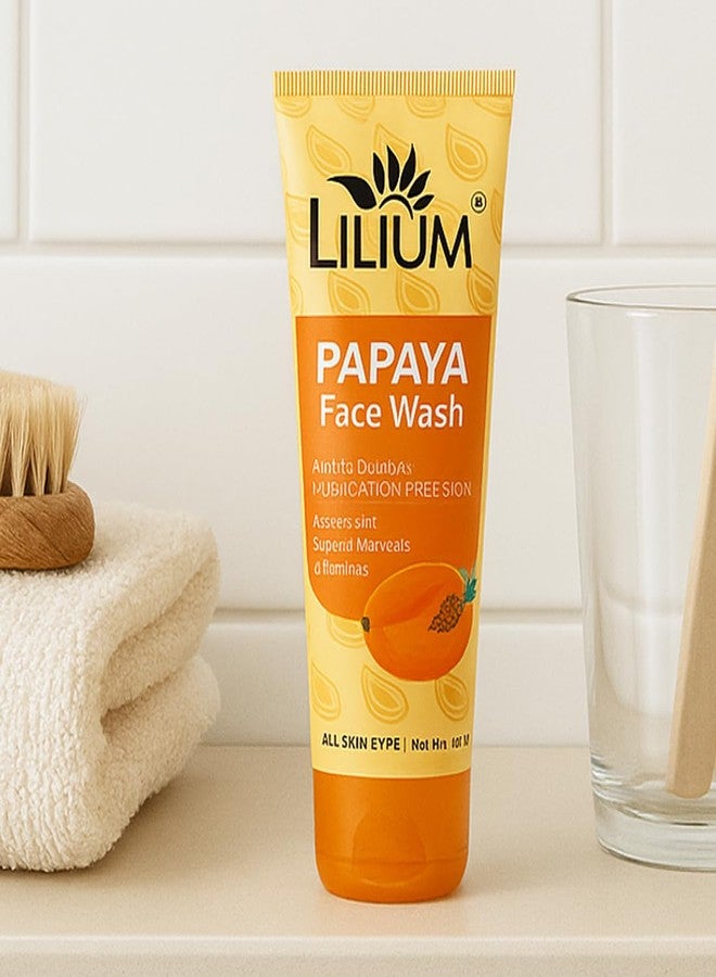 Lilium Papaya Face Wash 100ml | Enriched with AHA, BHA & Papaya | Pigmentation Free Skin | Paraben Free | All Skin Types - Image 3