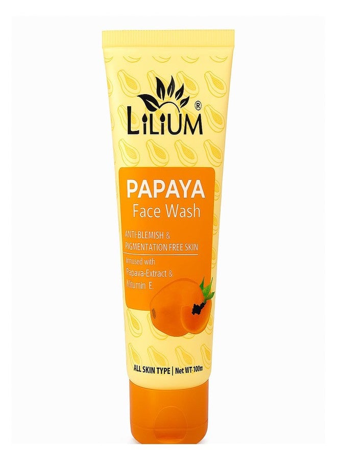 Lilium Papaya Face Wash 100ml | Enriched with AHA, BHA & Papaya | Pigmentation Free Skin | Paraben Free | All Skin Types - Image 1