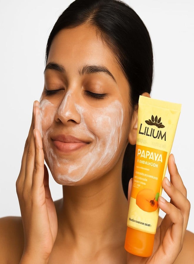 Lilium Papaya Face Wash 100ml | Enriched with AHA, BHA & Papaya | Pigmentation Free Skin | Paraben Free | All Skin Types - Image 2