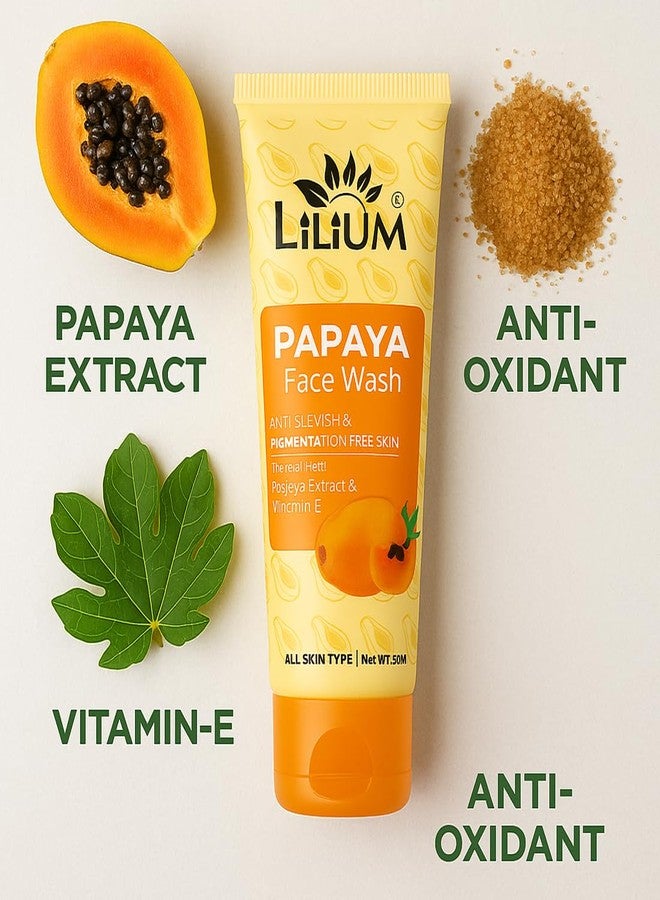 Lilium Papaya Face Wash 100ml | Enriched with AHA, BHA & Papaya | Pigmentation Free Skin | Paraben Free | All Skin Types - Image 4