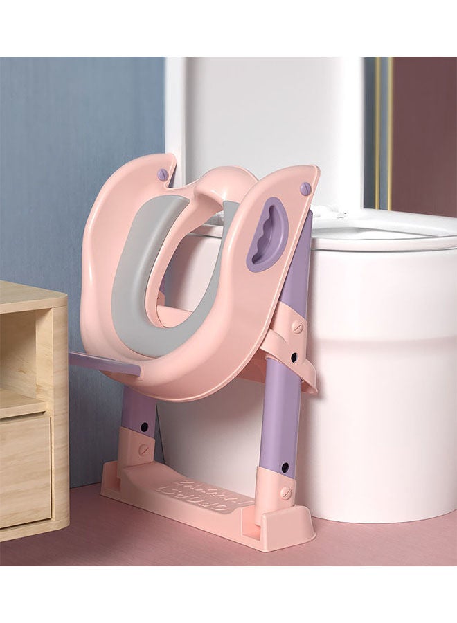 Arabest Potty Seat,Training Toilet Seat with Step Stool Ladder for Kid and Baby,Adjustable Toddler Toilet Training Seat with Soft Anti Cold Padded Seat,Safe Handles and Non Slip Wide Steps - Image 4