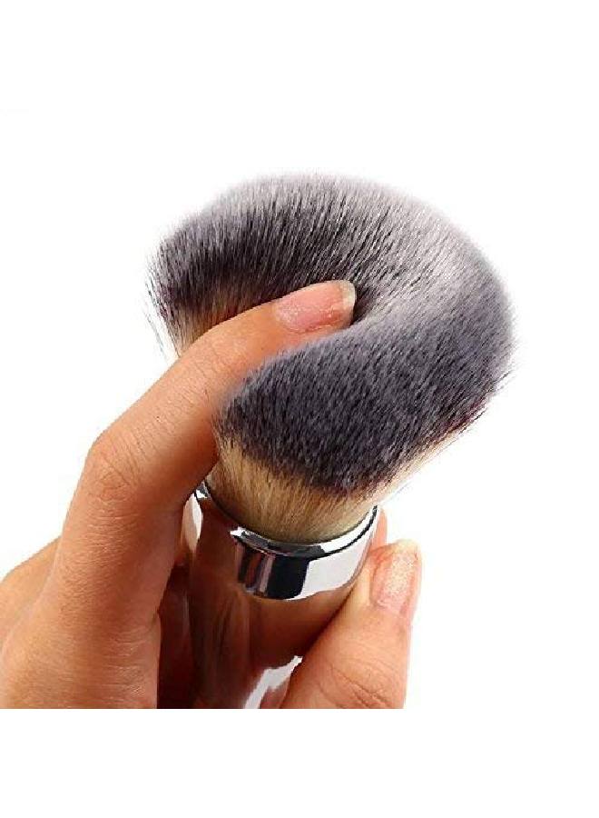 JERN أداة فرشاة بودرة أحمر الخدود للوجه فضية 1 قطعة - Image 4