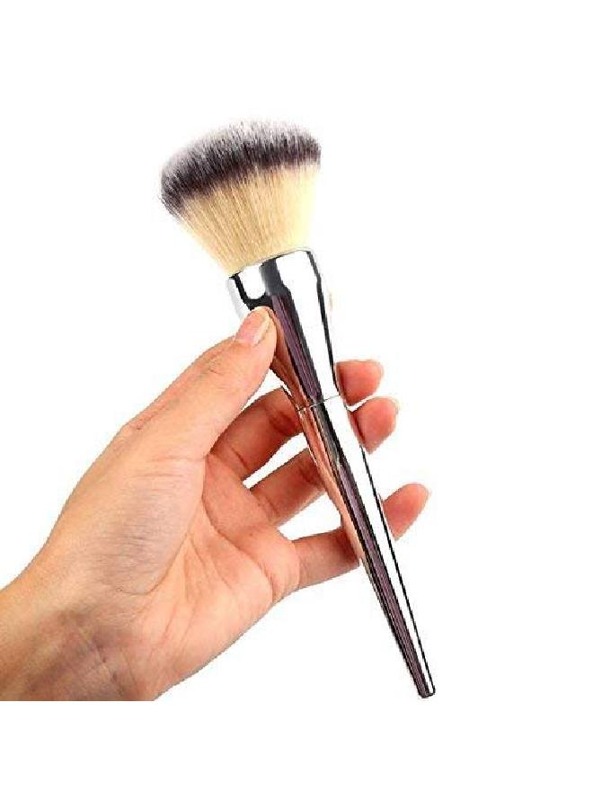 JERN أداة فرشاة بودرة أحمر الخدود للوجه فضية 1 قطعة - Image 2