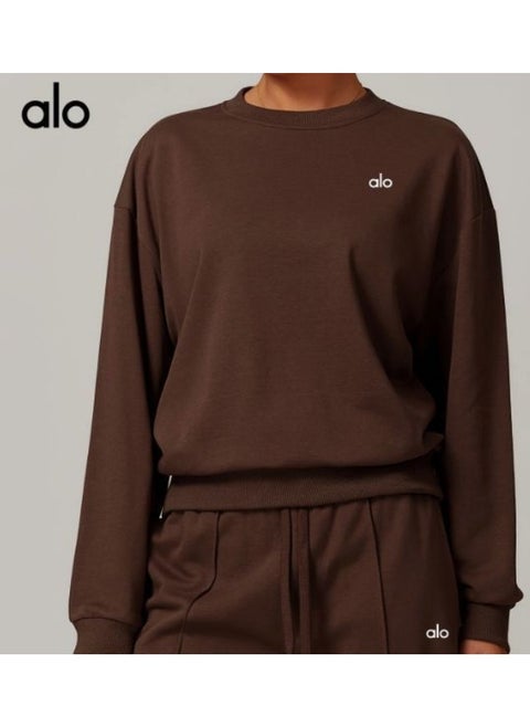 ALO Women's Urban Loose Fit Printed Round Neck Sweatshirt