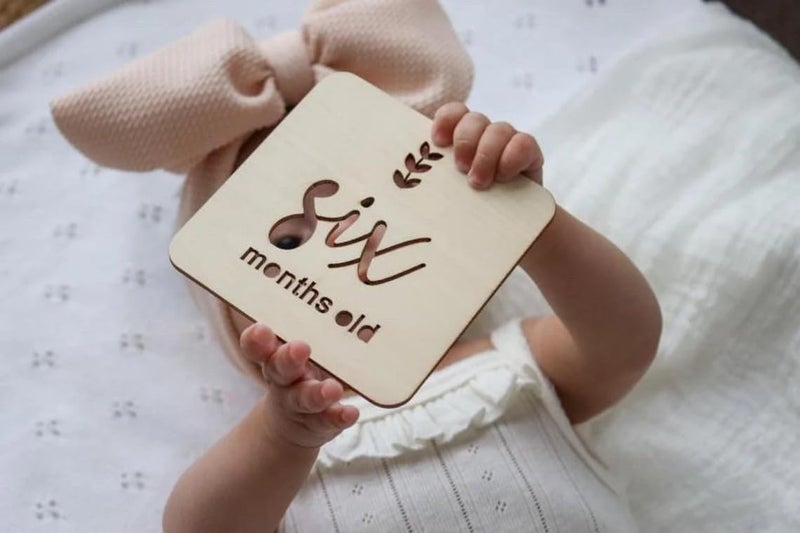 Curious Button Milestone Cards Set of 15 - Wood Discs - Wooden Cards First Year, Baby Milestone Discs, Baby Photoshoot Accessories - Image 4