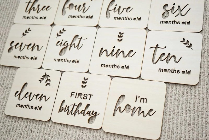 Curious Button Milestone Cards Set of 15 - Wood Discs - Wooden Cards First Year, Baby Milestone Discs, Baby Photoshoot Accessories - Image 5
