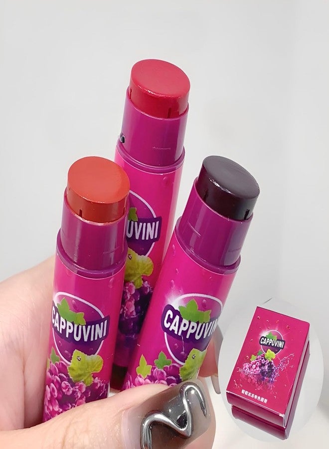 CAPPUVINI Grape Lip Gloss Set | Long Stay Lipstick Waterproof | Non-Sticky Gloss Finish for Girls & Teens | Moisturizing Lip Tint | Light Pink Red Brown Lip Balm Shades | Cute Adorable Packaging & Perfect Combo Pack set (SET-A(01,02&03), 5g) - Image 1