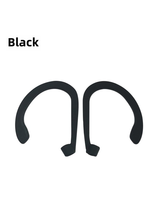Generic - Suitable For Air Pods Anti-lost Ear Hanging Apple Bluetooth Headset Sports Anti-lost Wireless Ear Hanging Silicone Ear Hanging-Color:Black Left And Right Pair (naked)-Model:General - Image 1