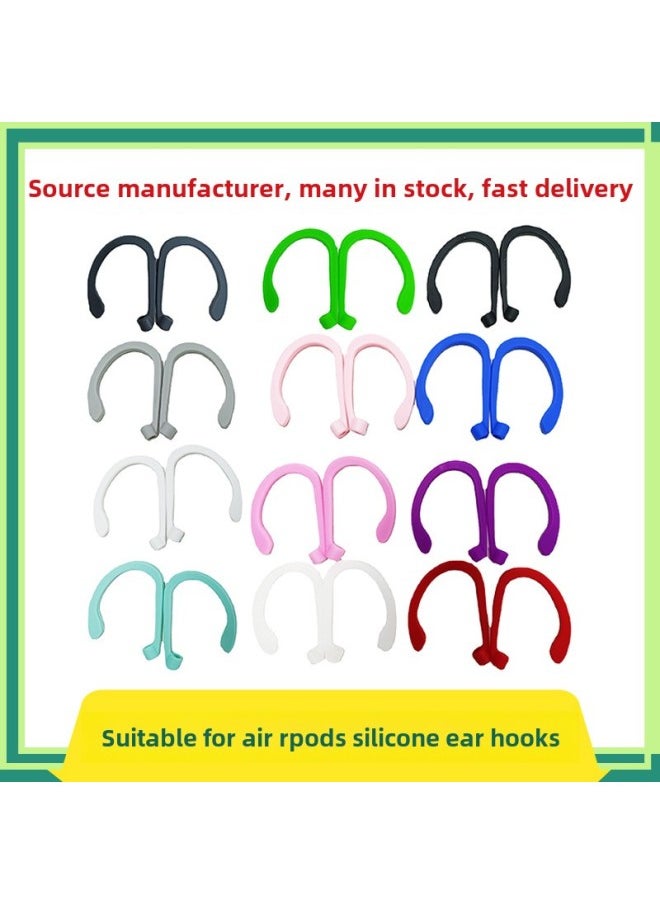 Generic - Suitable For Air Pods Anti-lost Ear Hanging Apple Bluetooth Headset Sports Anti-lost Wireless Ear Hanging Silicone Ear Hanging-Color:Black Left And Right Pair (naked)-Model:General - Image 1