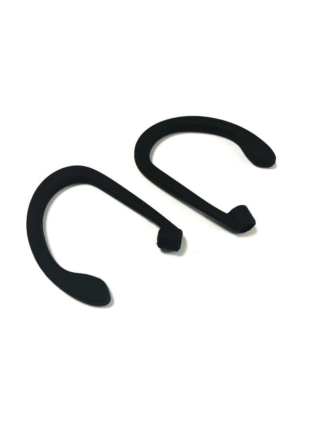 Generic - Suitable For Air Pods Anti-lost Ear Hanging Apple Bluetooth Headset Sports Anti-lost Wireless Ear Hanging Silicone Ear Hanging-Color:Black Left And Right Pair (naked)-Model:General - Image 1