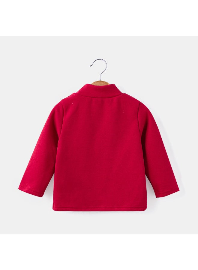 Versatile Mid-high Neck Fleece T-shirt] Boys' Autumn/winter Stylish Base Layer Children's Fashion Chinese New Year Outfit - Image 4