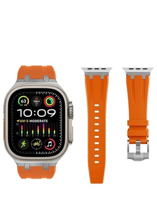 for Apple Watch Ultra 2 Band 49mm 45mm 44mm 42mm for Men, Liquid Silicone Rubber Band for iWatch Ultra/Ultra 2 SE Series 9 8 7 6 5 4, Sports Enthusiasts AP Strap with Stainless Steel Adapter- Orange - pzsku/Z574122F4AD9F321CB663Z/45/_/1731503186/9f7569b9-f6bf-440e-9765-e790c3e56166