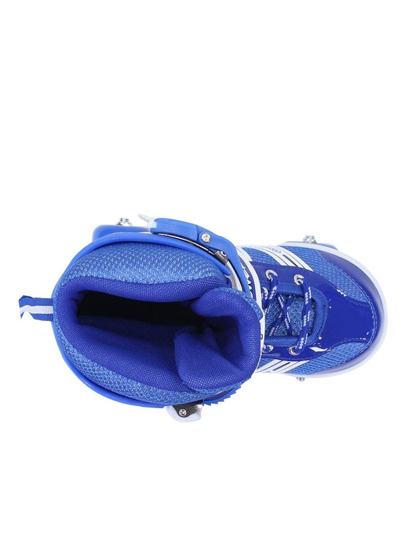 POWER - Adjustable Roller Skate Shoes 2-Rows 4-Wheels, Blue/White, Size Meduim 35-38 - Image 1