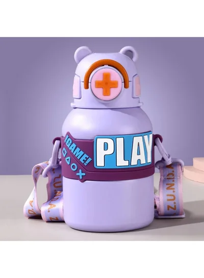 LITTLE SURPRISE BOX Little Surprise Box, Purple Game Theme Stainless Steel Kids Water Bottle, 550ml