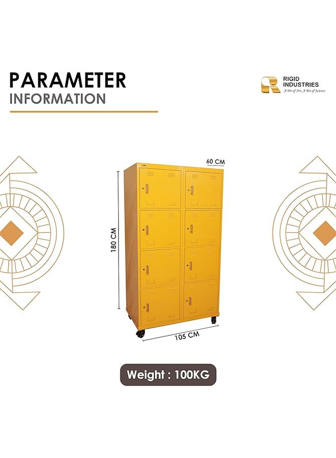 RIGID خزانة فولاذية Cyra 8D باللون الأصفر 180x105x60 سم  - Image 4
