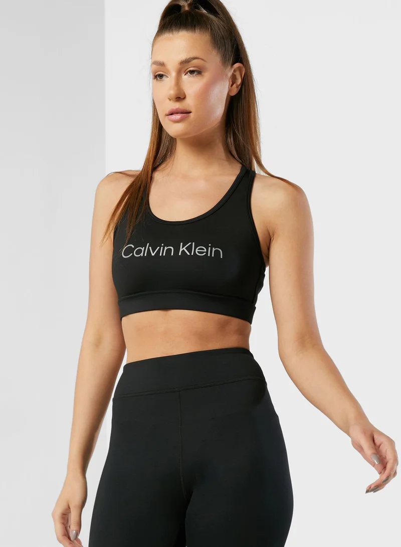 Calvin Klein Sports Logo Racerback Bra