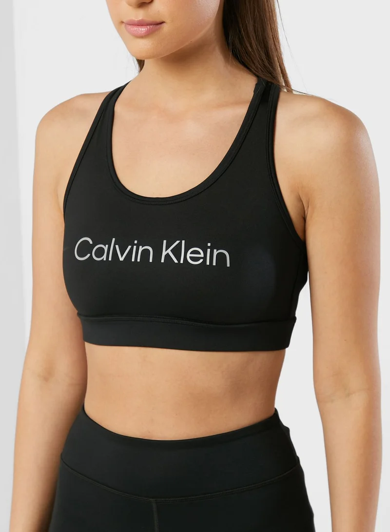 Calvin Klein Sports Logo Racerback Bra