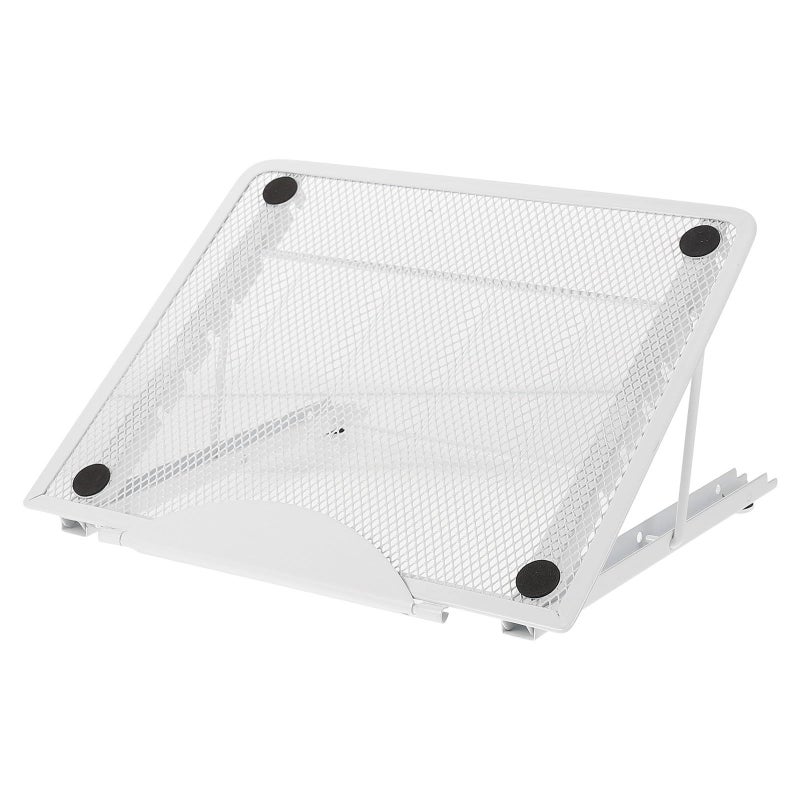 Portable White Metal Laptop Stand Foldable Desktop Bracket for Office Travel Heat Dissipation - Image 2