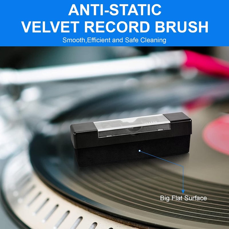 KITOSUN Vinyl Record Cleaner Kit Anti-Static Velvet Brush with Small Stylus Cleaner Brush 60ml Cleaner Spray Liquid for LP Vinyl Records Daily Maintenance Keep Great Sounding Extent Life - Image 5