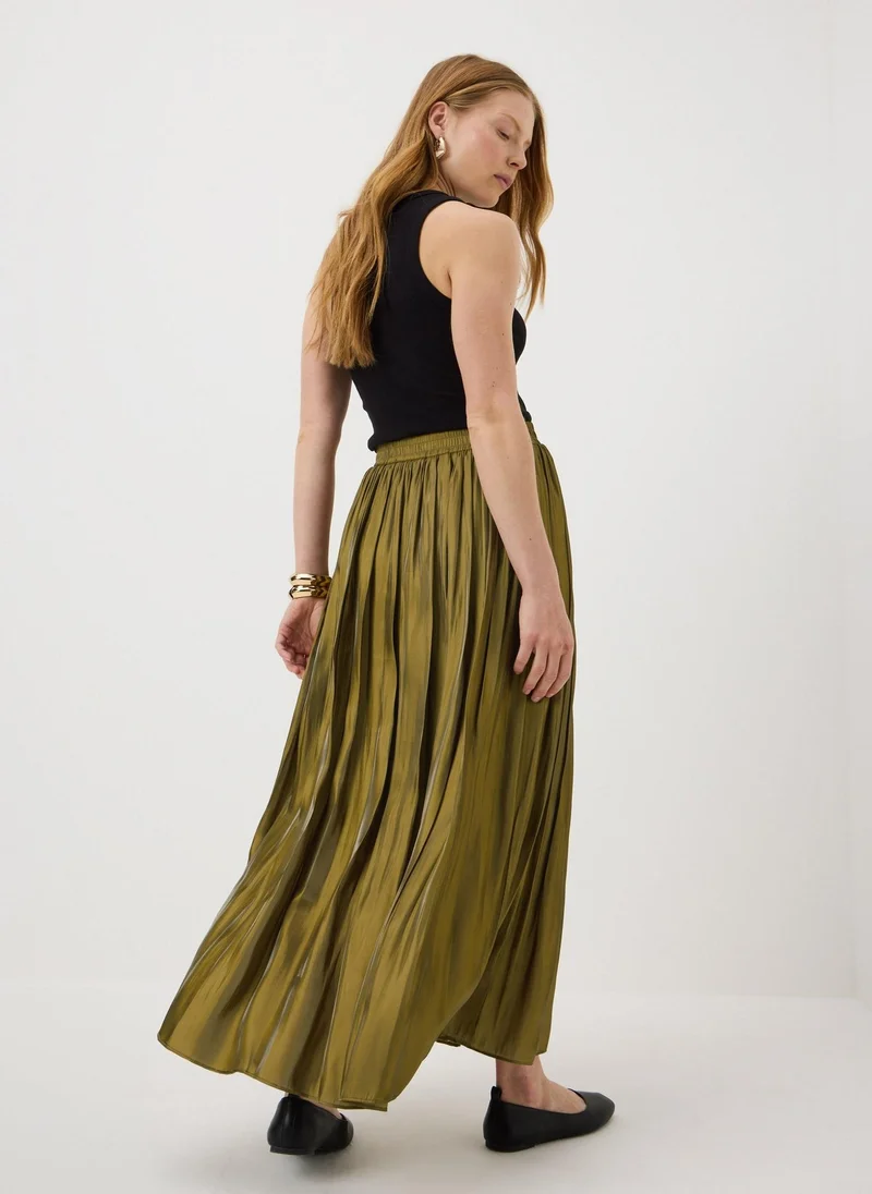 Matalan Et Vous Olive Pleated Midi Skirt