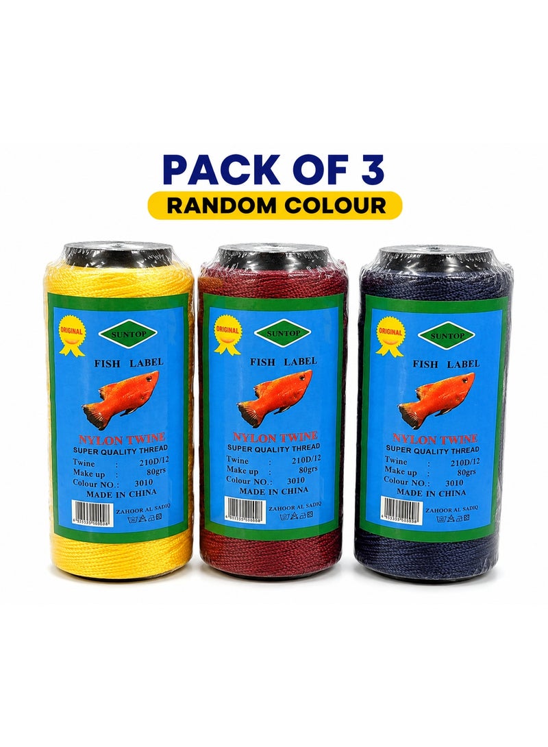 Fish Label Nylon Twine Thread | Super Quality Nylon Twine (Pack of 3)