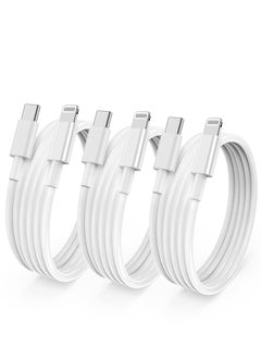 ماركة غير محددة كيبل شحن سريع لجوال ايفون بطول 1 متر معتمد من ابل، كيبل لايتنينج بمنفذ USB نوع C يدعم سلك شحن سريع لابل ايفون 14 برو 14/13 برو/12 برو ماكس/12 ميني/11 برو/اكس اس/اكس ار/ايباد، من 3 قطع  - Image 1