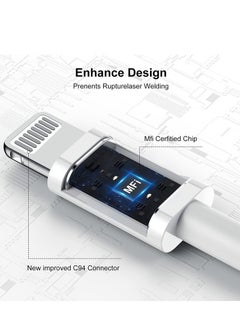 ماركة غير محددة كيبل شحن سريع لجوال ايفون بطول 1 متر معتمد من ابل، كيبل لايتنينج بمنفذ USB نوع C يدعم سلك شحن سريع لابل ايفون 14 برو 14/13 برو/12 برو ماكس/12 ميني/11 برو/اكس اس/اكس ار/ايباد، من 3 قطع  - Image 2
