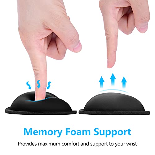 Dapesuom Mouse Wrist Rest, Ergonomic Memory Foam Mouse Wrist for Computer Desk Mats Support, PU Leather Hand Rest Pad Cushion for Gaming, Laptop, Men, Women, Pain Relief & Easy Typing, Black - Image 3
