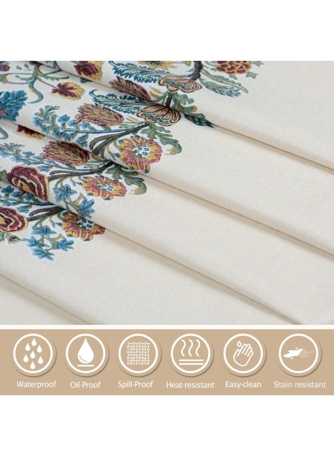 Heavy Duty Oil Proof Spill Proof Plastic Table Cloth, Wipe Clean PVC Table Cover for Spring Indoor and Outdoor Use (Embroidery Flower, 54”×78”, Rectangle) - Image 5