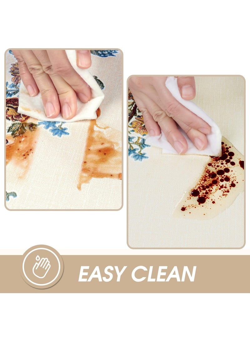 Heavy Duty Oil Proof Spill Proof Plastic Table Cloth, Wipe Clean PVC Table Cover for Spring Indoor and Outdoor Use (Embroidery Flower, 54”×78”, Rectangle) - Image 2